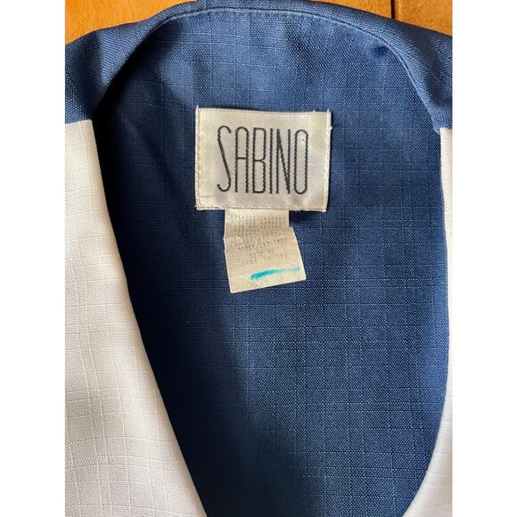 Sabino Vintage Nautical Navy and White Crop Jacket Blue - Picture 2 of 4